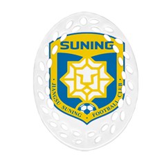 Jiangsu Suning F C  Oval Filigree Ornament (two Sides) by Valentinaart