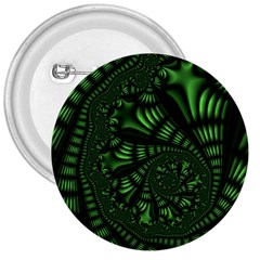 Fractal Drawing Green Spirals 3  Buttons by Simbadda