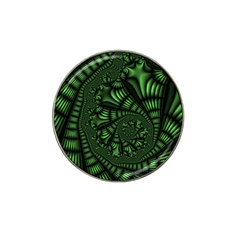 Fractal Drawing Green Spirals Hat Clip Ball Marker by Simbadda