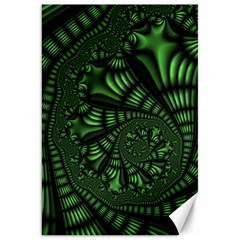 Fractal Drawing Green Spirals Canvas 20  X 30   by Simbadda