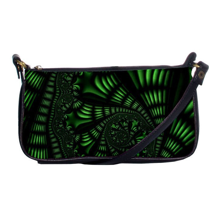 Fractal Drawing Green Spirals Shoulder Clutch Bags