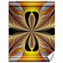 Fractal Yellow Butterfly In 3d Glass Frame Canvas 36  X 48   by Simbadda