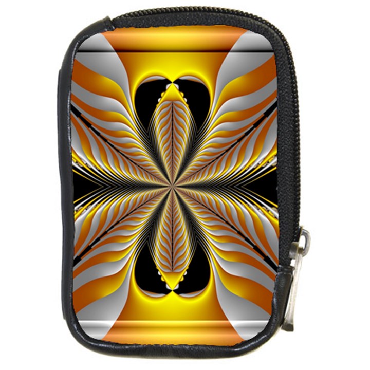 Fractal Yellow Butterfly In 3d Glass Frame Compact Camera Cases