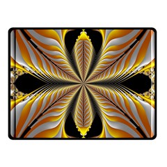 Fractal Yellow Butterfly In 3d Glass Frame Fleece Blanket (small) by Simbadda