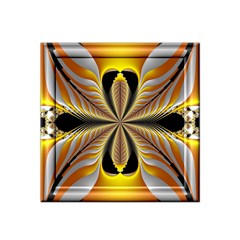 Fractal Yellow Butterfly In 3d Glass Frame Satin Bandana Scarf by Simbadda