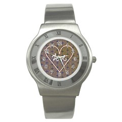 I Love You Love Background Stainless Steel Watch by Simbadda