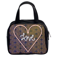 I Love You Love Background Classic Handbags (2 Sides) by Simbadda