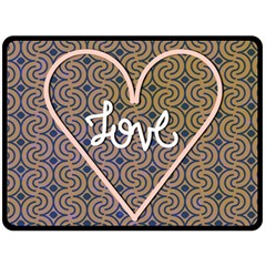 I Love You Love Background Fleece Blanket (large)  by Simbadda