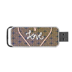 I Love You Love Background Portable Usb Flash (one Side) by Simbadda