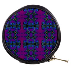 Purple Seamless Pattern Digital Computer Graphic Fractal Wallpaper Mini Makeup Bags by Simbadda