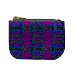 Purple Seamless Pattern Digital Computer Graphic Fractal Wallpaper Mini Coin Purses by Simbadda