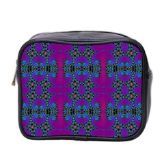 Purple Seamless Pattern Digital Computer Graphic Fractal Wallpaper Mini Toiletries Bag 2-side by Simbadda