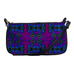Purple Seamless Pattern Digital Computer Graphic Fractal Wallpaper Shoulder Clutch Bags