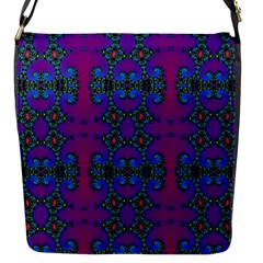 Purple Seamless Pattern Digital Computer Graphic Fractal Wallpaper Flap Messenger Bag (s) by Simbadda