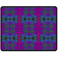 Purple Seamless Pattern Digital Computer Graphic Fractal Wallpaper Double Sided Fleece Blanket (medium) 