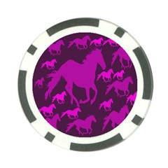 Pink Horses Horse Animals Pattern Colorful Colors Poker Chip Card Guard (10 Pack) by Simbadda