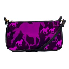 Pink Horses Horse Animals Pattern Colorful Colors Shoulder Clutch Bags