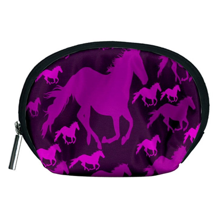 Pink Horses Horse Animals Pattern Colorful Colors Accessory Pouches (Medium) 