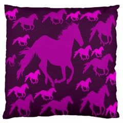 Pink Horses Horse Animals Pattern Colorful Colors Standard Flano Cushion Case (two Sides) by Simbadda