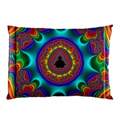 3d Glass Frame With Kaleidoscopic Color Fractal Imag Pillow Case by Simbadda