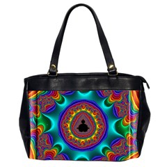 3d Glass Frame With Kaleidoscopic Color Fractal Imag Office Handbags (2 Sides)  by Simbadda