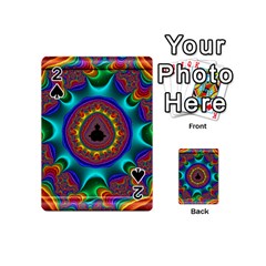 3d Glass Frame With Kaleidoscopic Color Fractal Imag Playing Cards 54 (mini)  by Simbadda