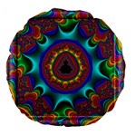 3d Glass Frame With Kaleidoscopic Color Fractal Imag Large 18  Premium Flano Round Cushions Front