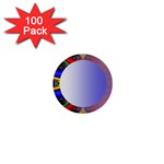 Texture Circle Fractal Frame 1  Mini Buttons (100 pack)  Front