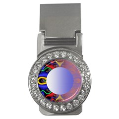 Texture Circle Fractal Frame Money Clips (cz)  by Simbadda