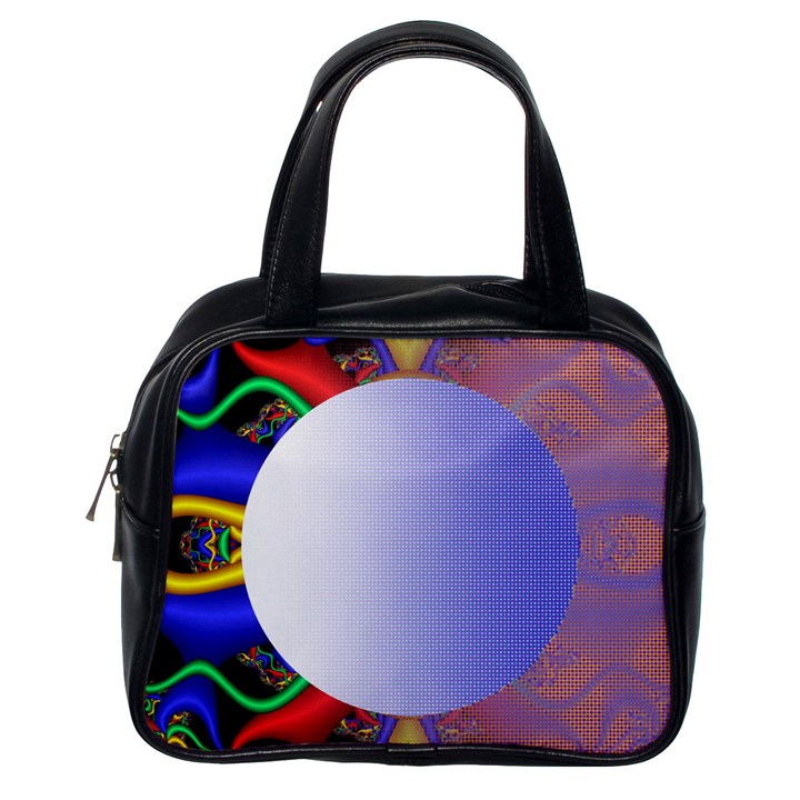 Texture Circle Fractal Frame Classic Handbags (One Side)