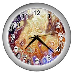 Space Abstraction Background Digital Computer Graphic Wall Clocks (silver) 