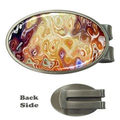 Space Abstraction Background Digital Computer Graphic Money Clips (oval)  by Simbadda