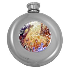 Space Abstraction Background Digital Computer Graphic Round Hip Flask (5 Oz)