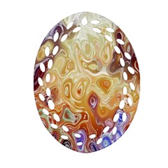 Space Abstraction Background Digital Computer Graphic Oval Filigree Ornament (two Sides) by Simbadda