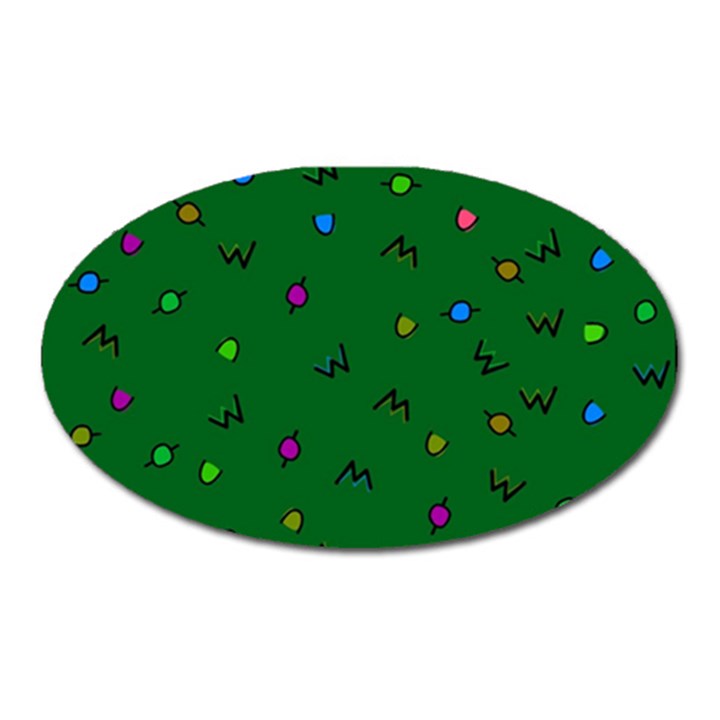 Green Abstract A Colorful Modern Illustration Oval Magnet