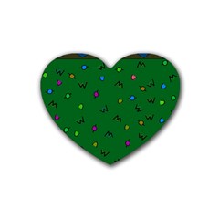 Green Abstract A Colorful Modern Illustration Rubber Coaster (heart)  by Simbadda