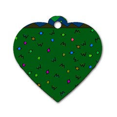 Green Abstract A Colorful Modern Illustration Dog Tag Heart (one Side) by Simbadda