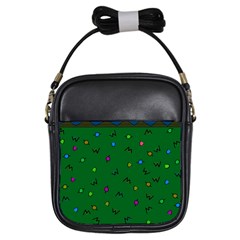 Green Abstract A Colorful Modern Illustration Girls Sling Bags by Simbadda