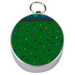 Green Abstract A Colorful Modern Illustration Silver Compasses by Simbadda