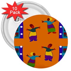 A Colorful Modern Illustration For Lovers 3  Buttons (10 Pack)  by Simbadda