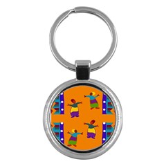 A Colorful Modern Illustration For Lovers Key Chains (round)  by Simbadda