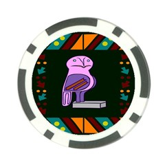 Owl A Colorful Modern Illustration For Lovers Poker Chip Card Guard by Simbadda