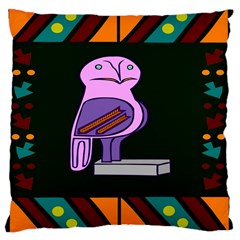 Owl A Colorful Modern Illustration For Lovers Large Cushion Case (two Sides)