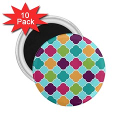 Colorful Quatrefoil Pattern Wallpaper Background Design 2 25  Magnets (10 Pack)  by Simbadda