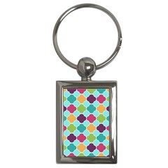 Colorful Quatrefoil Pattern Wallpaper Background Design Key Chains (rectangle)  by Simbadda