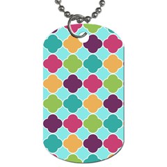 Colorful Quatrefoil Pattern Wallpaper Background Design Dog Tag (two Sides) by Simbadda