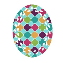 Colorful Quatrefoil Pattern Wallpaper Background Design Oval Filigree Ornament (two Sides) by Simbadda