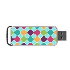 Colorful Quatrefoil Pattern Wallpaper Background Design Portable Usb Flash (one Side) by Simbadda