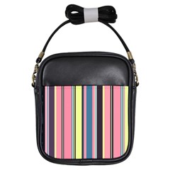 Seamless Colorful Stripes Pattern Background Wallpaper Girls Sling Bags by Simbadda