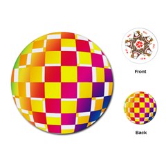 Squares Colored Background Playing Cards (round)  by Simbadda